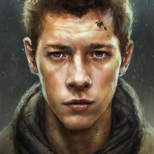 Image similar to portrait of a man by greg rutkowski, tye sheridan as a colonial marine, from aliens franchise, he is about 2 0 years old, military composure, highly detailed portrait, digital painting, artstation, concept art, smooth, sharp foccus ilustration, artstation hq