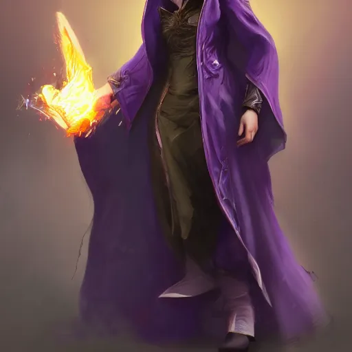 Prompt: full body, female warlock long hood cloak purple and a beautiful face, fighting monster with magic, 8 k, trending on artstation by tooth wu and greg rutkowski