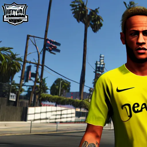 Image similar to character screenshot of neymar in grand theft auto, gta v