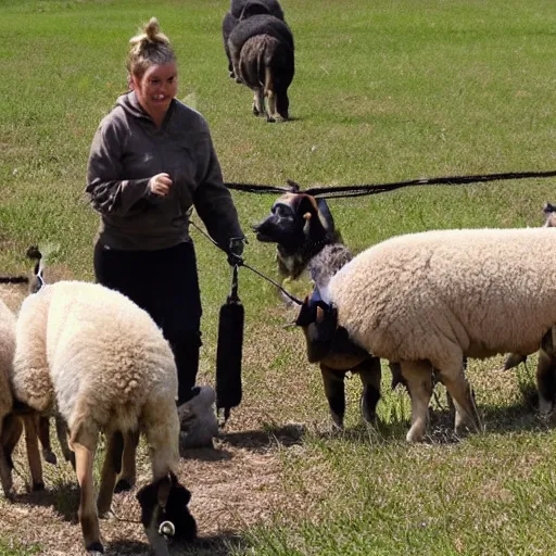 Image similar to German Shepard Shepherding Sheep