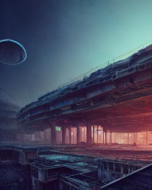 Prompt: a beautiful ultradetailed illustration of architecture unfinished building urbex building stadium nature industrial architecture by neil blevins, cgsociety sunset futuristic junglepunk tundra azeroth nightvision fisheye, archdaily, wallpaper, highly detailed, trending on artstation.