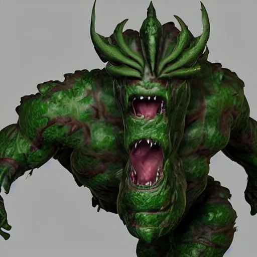 Image similar to a hydra monster with multiple heads, 3 d render octane, trending on artstation