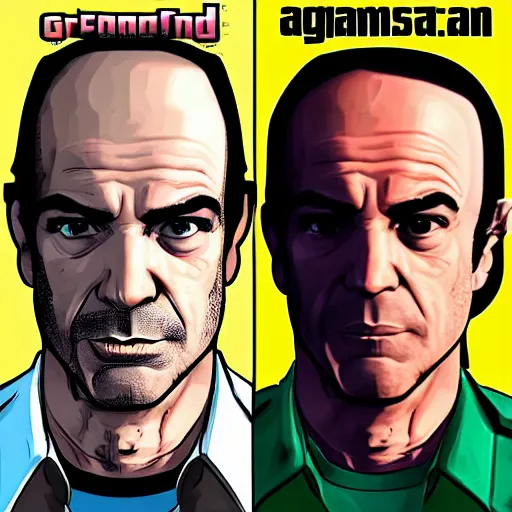 Prompt: Lalo Salamanca from Better Call Saul as a GTA character portrait, Grand Theft Auto, GTA cover art