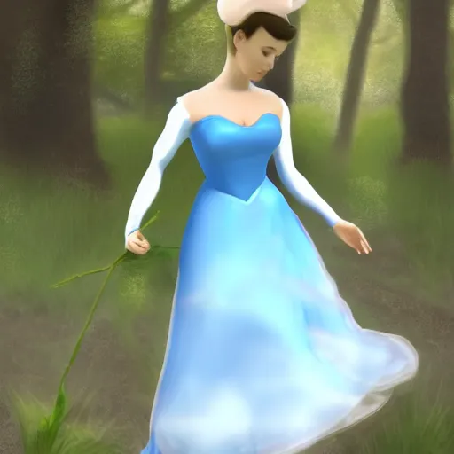 Image similar to Wii Fit Trainer dressed as Cinderella, realistic, artstation