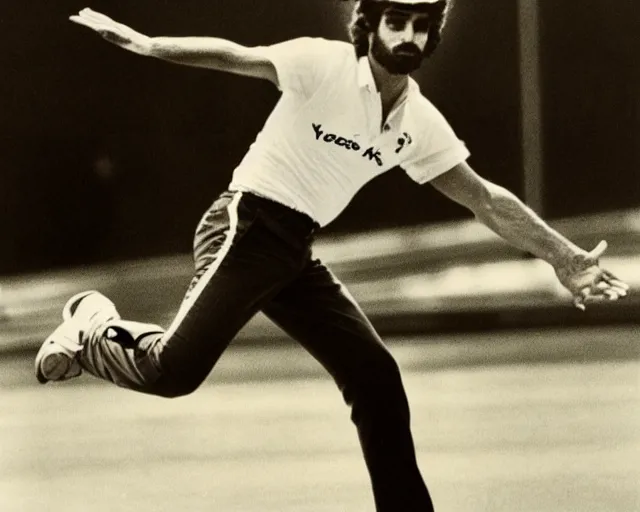 Image similar to a photo from 1 9 8 3 of yosef kavinsky bowling