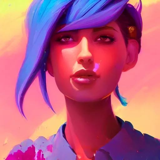 Image similar to beautiful woman with rainbow hair, maya ali mage, gloomhaven, dynamic lighting, gaudy colors, octane render aesthetic, matte painting concept art, official fanart behance hd artstation by jesper ejsing, by rhads and makoto shinkai and lois van baarle and ilya kuvshinov and rossdraws