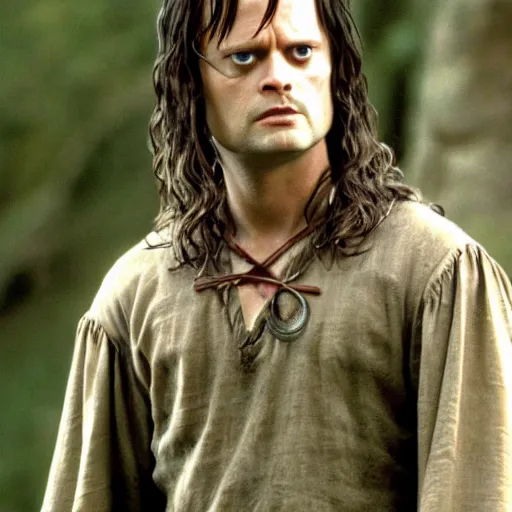 Image similar to dwight schrute playing aragorn in lord of the rings