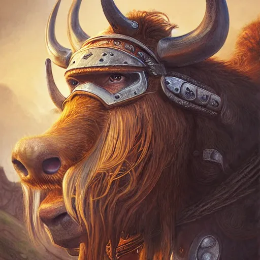 Prompt: digital painting of a alf as a viking by filipe pagliuso and justin gerard, symmetric, fantasy, highly, detailed, realistic, intricate