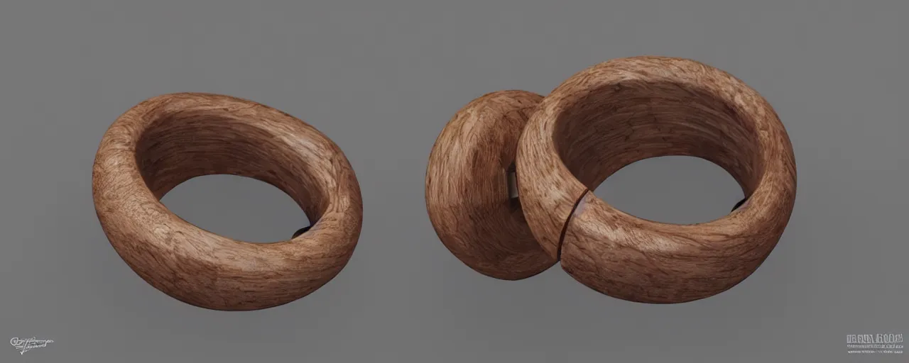 Image similar to simple wooden ring with a shield ornament, ring, wood, steel, tungsten, smooth shank, engravings, product design, jewelry, art by gerald brom, greg rutkowski and artgerm and james jean and zdzisław beksinski, 8 k, unreal engine, c 4 d