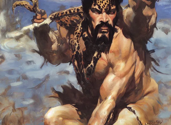 Image similar to a highly detailed beautiful portrait of the kraven the hunter, by gregory manchess, james gurney, james jean