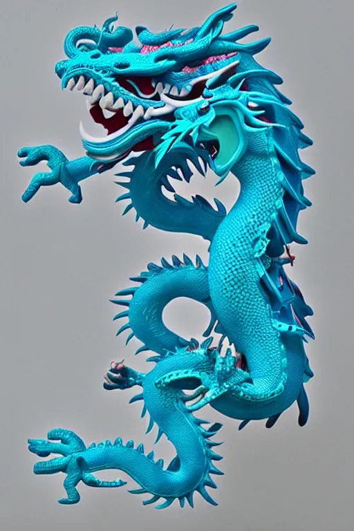 Prompt: cyan chinese dragon