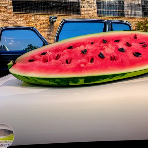 Prompt: stunning award winning hyperrealistic hdr 8 k highly detailed photo of a watermelon car