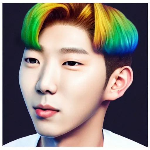 Image similar to Kim Namjoon of BTS band , hyper Realistic 8k