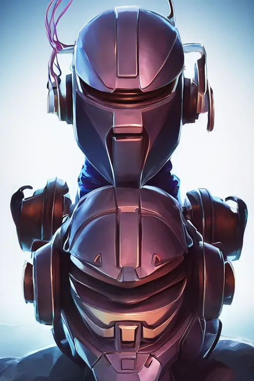 Image similar to epic mask helmet robot ninja portrait stylized as fornite style game design fanart by concept artist gervasio canda, behance hd by jesper ejsing, by rhads, makoto shinkai and lois van baarle, ilya kuvshinov, rossdraws global illumination radiating a glowing aura global illumination ray tracing hdr render in unreal engine 5