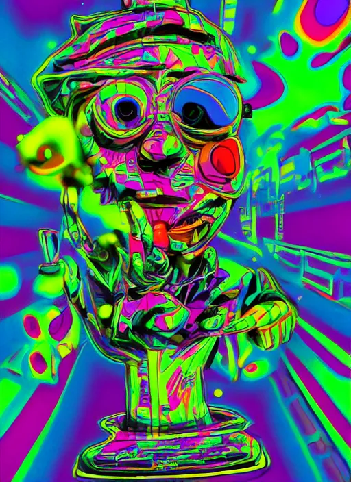 Image similar to 3 d psychedelic graffiti, funkpunk, trippy, abstract artwork, surrealism, digital art, artstation, detailed