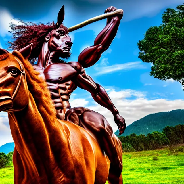 Image similar to centaur, highly detailed, 8 k, hdr, smooth, sharp focus, high resolution, award - winning photo