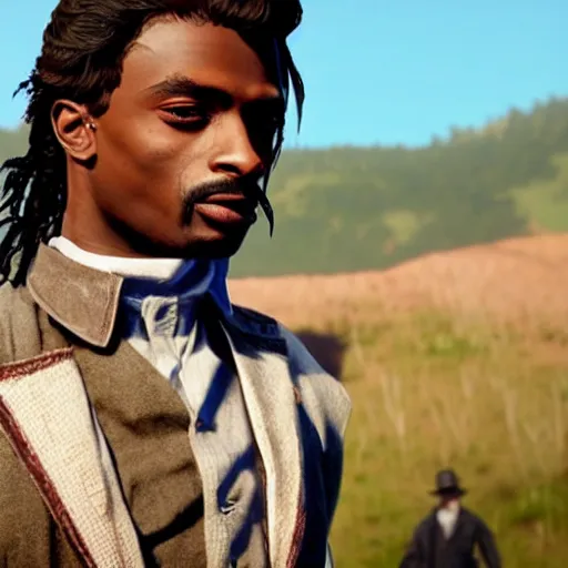 Image similar to Playboy Carti as a RDR 2 character,realistic,detalied,