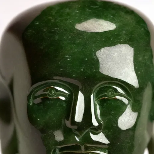 Prompt: detail miniature jade sculpture of a warrior, full view, high detail