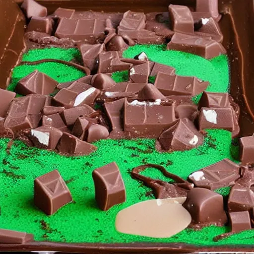 Image similar to landscape made out of milk chocolate