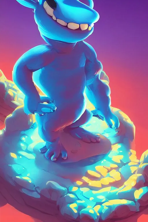 Image similar to smurf ghost creature animal sushi cristal very big eye roots cactus elemental flush of force nature micro world fluo fishscale, behance hd by jesper ejsing, by rhads, makoto shinkai and lois van baarle, ilya kuvshinov, rossdraws radiating a glowing aura global illumination ray tracing hdr