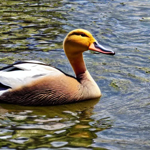 Prompt: An ultra realistic photo of a giant duck, award winning, 8k, ultra detailed