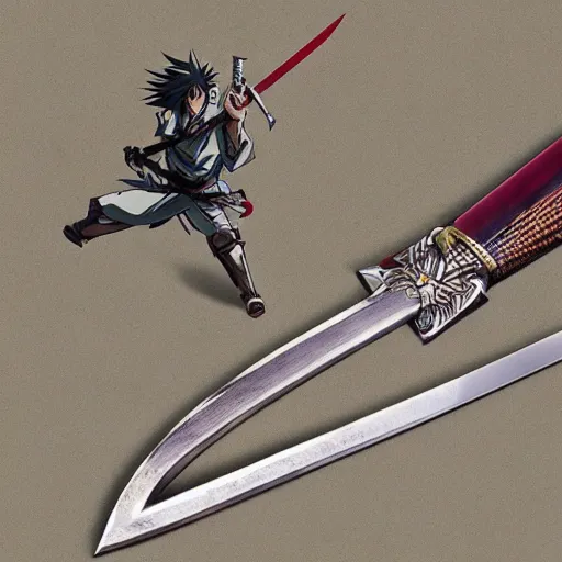 Prompt: a sword splitting dimensions in the style of anime