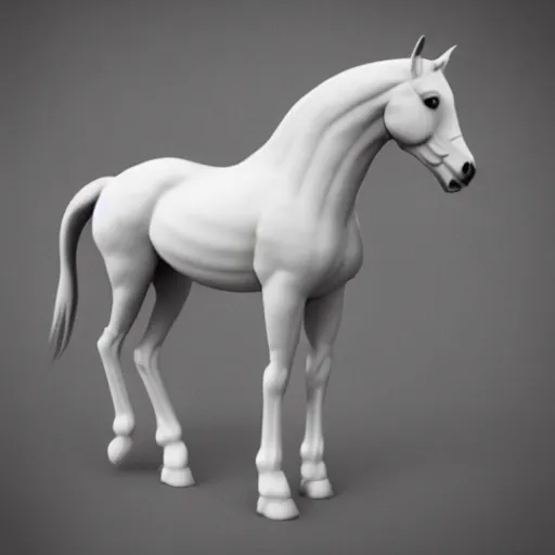 Prompt: 3D render of a horse in T-pose
