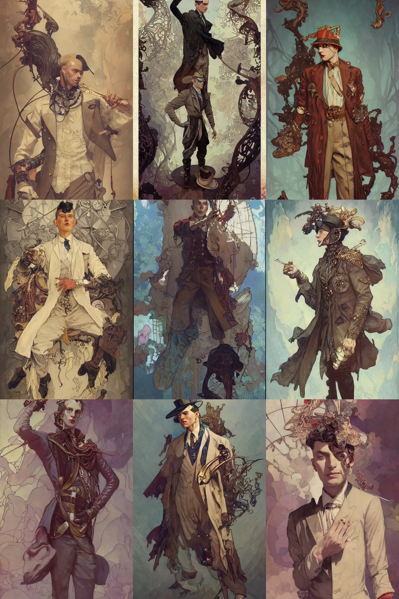 Prompt: male physician, 1 9 2 0 s fashion, fantasy, intricate, artstation, digital paining, concept art, illustration, art by joseph leyendecker, peter mohrbacher, ruan jia, marc simonetti, ayami kojima, cedric peyravernay, alphonse mucha, victo ngai