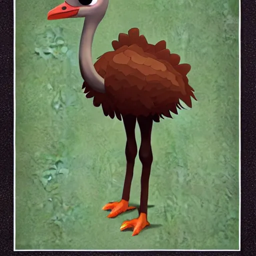 Prompt: ostrich pokemon, design