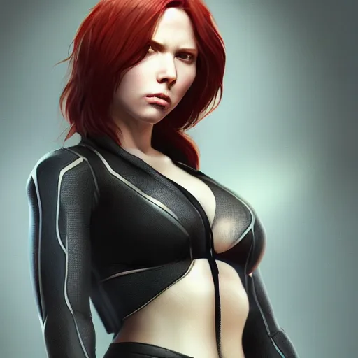 Image similar to john wick as black widow, au naturel, hyper detailed, digital art, trending in artstation, cinematic lighting, studio quality, smooth render, unreal engine 5 rendered, octane rendered, art style by klimt and nixeu and ian sprigger and wlop and krenz cushart