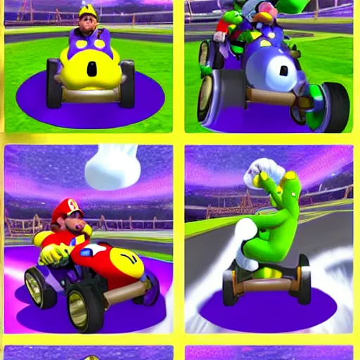 Image similar to thanos in mario kart