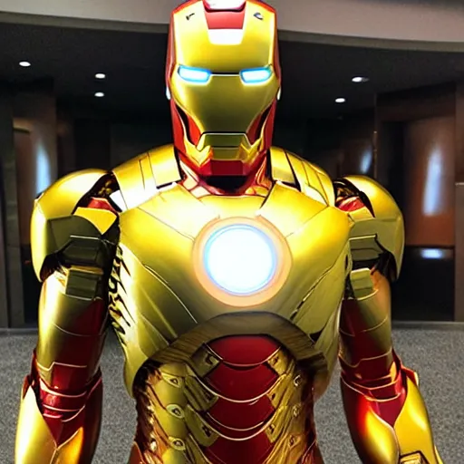 Image similar to golden sculpture of Iron Man