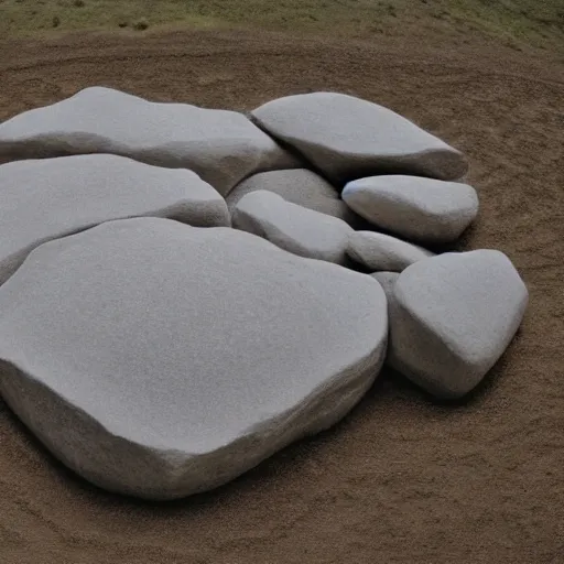 Image similar to floating rock, Hiroaki Tsutsumi style