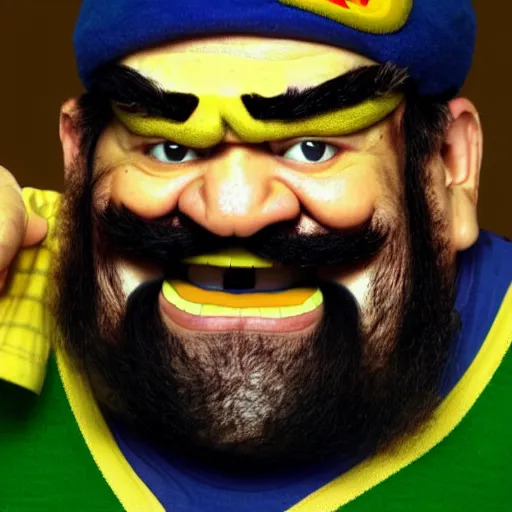 Prompt: photo of Wario in real life