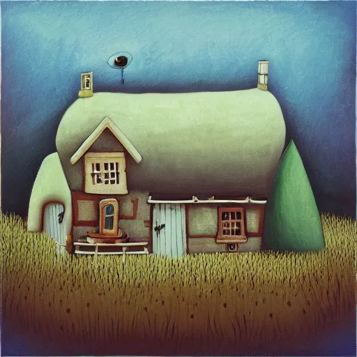 Prompt: cottage inspired by shaun tan