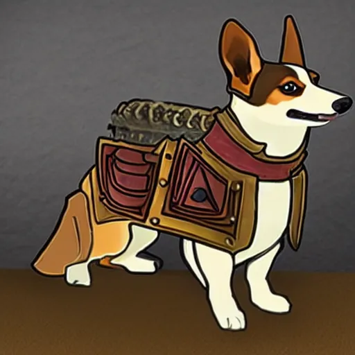 Image similar to Medieval corgi in a knights armor