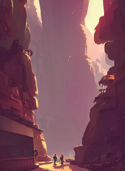 Image similar to underground tunnel in a canyon, nuclear powered, detailed, futuristic, cory loftis, james gilleard, atey ghailan, makoto shinkai, goro fujita, studio ghibli, rim light, exquisite lighting, clear focus, very coherent, plain background