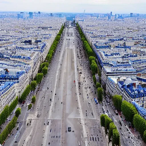 Image similar to the empty grands boulevard in paris in the year 2 0 2 0