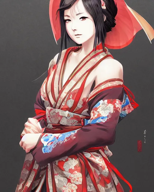 Image similar to A full-body anime portrait of Ssunbiki as a beautiful woman wearing a kimono from Skyrim, by Stanley Artgerm Lau, WLOP, Rossdraws, James Jean, Andrei Riabovitchevy, Marc Simonetti, and Sakimichan, trending on artstation