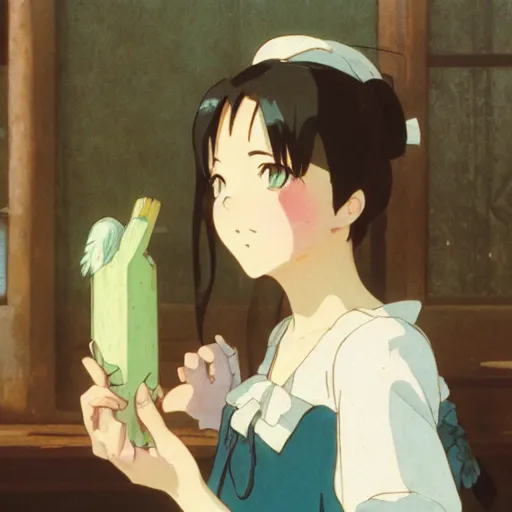 Prompt: a maid girl winking, film still, studio portrait, high quality, makoto shinkai, studio ghibli, wlop, greg rutkowski, alphonse mucha, highly detailed