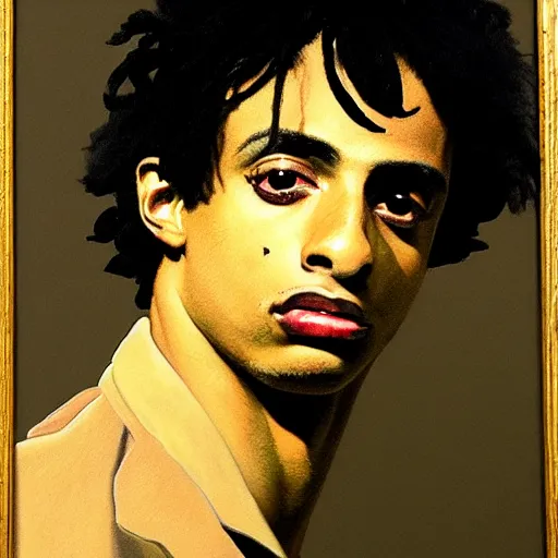 Image similar to a portrait of Playboi Carti in the style of Francisco Goya, dark, creepy, high contrast, nihilistic