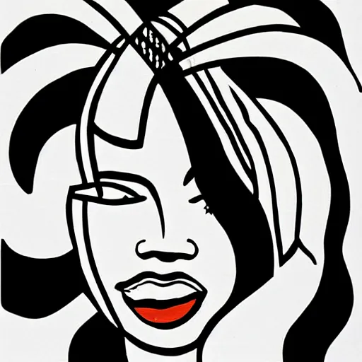 Image similar to african american “Drowning Girl” by Roy Lichtenstein