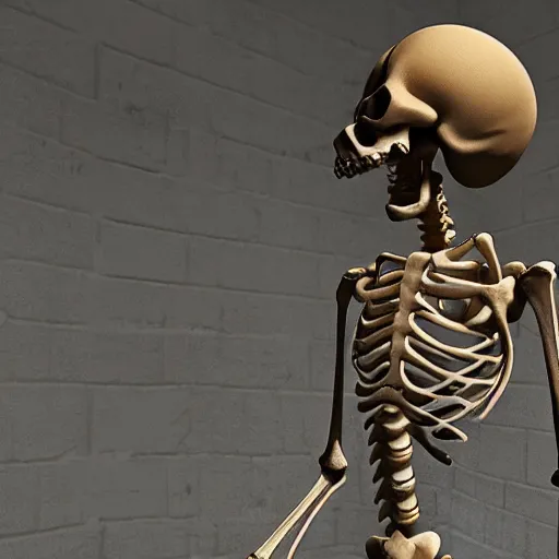 Image similar to A skeleton in the game Super Mario 64, unreal engine, highly detailed, vray, 8k