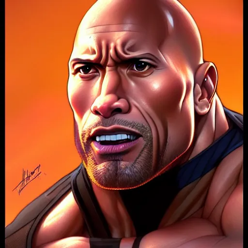 Image similar to dwayne the rock johnson, portrait shinkai makoto studio ghibli studio key hideaki anno sakimichan stanley artgerm lau rossdraws james jean marc simonetti elegant highly detailed digital painting artstation pixiv