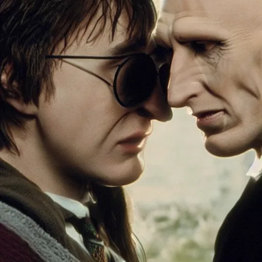 Prompt: harry potter kissing voldemort 4k
