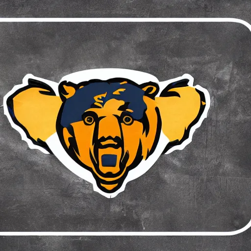 Image similar to A logo for the Bears sports team with a bear mascot grasping a Rugby Union football, vectorised, graphic design, NFL, NBA