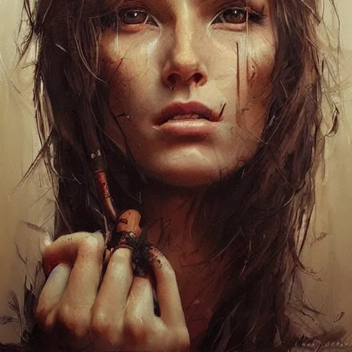 Prompt: godges beautifull woman, that i want to cry, hyperrealism greg rutkowski