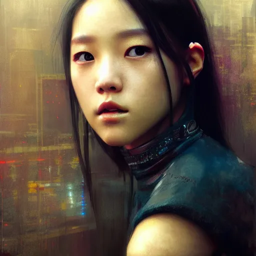 Image similar to jisoo of blackpink, hyperrealistic portrait, bladerunner street, art of elysium by jeremy mann and alphonse mucha, fantasy art, photo realistic, dynamic lighting, artstation, poster, volumetric lighting, very detailed face, 8 k, award winning