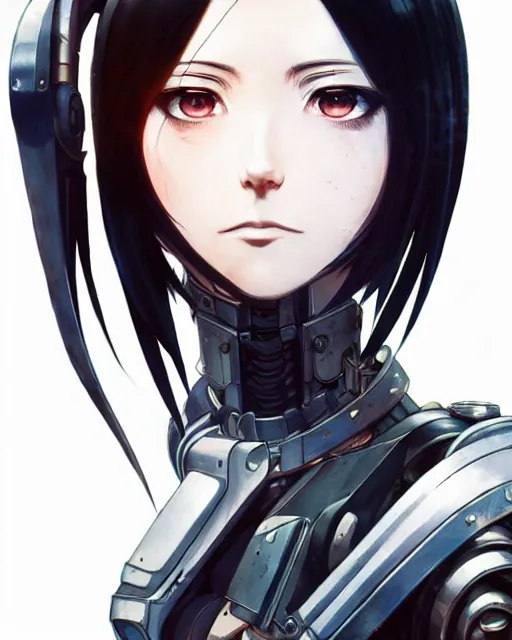 Image similar to portrait Anime cyberpunk cyborg girl in mechanical armor, blame, cute-fine-face, black-hair pretty face, realistic shaded Perfect face, fine details. Anime. Warhammer 40000, realistic shaded lighting by Ilya Kuvshinov katsuhiro otomo ghost-in-the-shell, magali villeneuve, artgerm, rutkowski, WLOP Jeremy Lipkin and Giuseppe Dangelico Pino and Michael Garmash and Rob Rey and Tsutomu Nihei