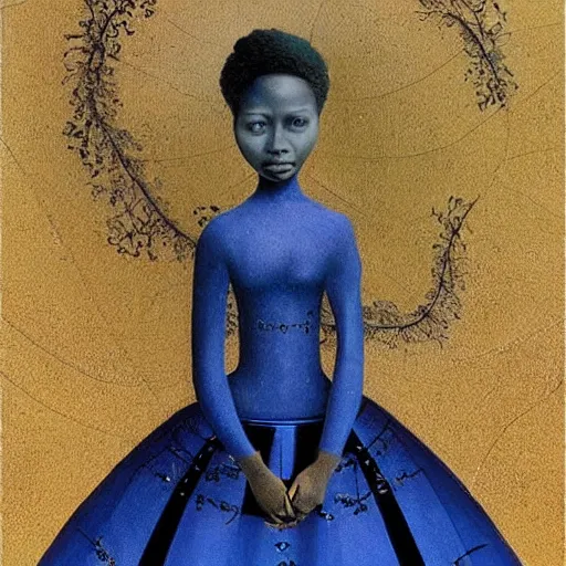 Image similar to A beautiful painting. I am a bodiless viewpoint in blackness, unable to form a coherent thought. My mind is trapped in a vice. Something squeezes from all sides, not allowing me to think or remember or feel. It is a thousand times worse than the Prison. It lasts for an eternity. sapphire, basic by Catrin Welz-Stein incredible, matte painting